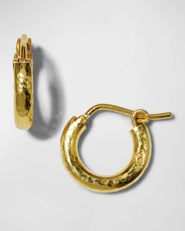 19K Yellow Gold Hoop Earrings